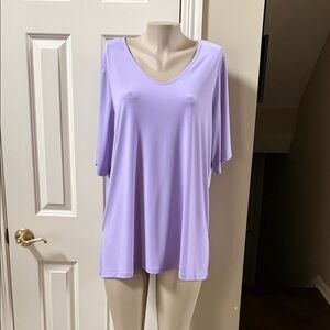 Susan Graver Modern Essentials lilac Top, sz XL